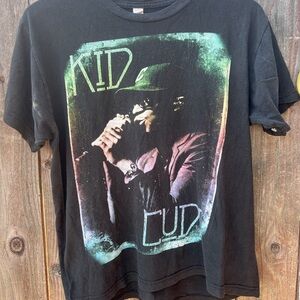 Kid Cudi Tultex Black Tee with Artistic Multicolor Design